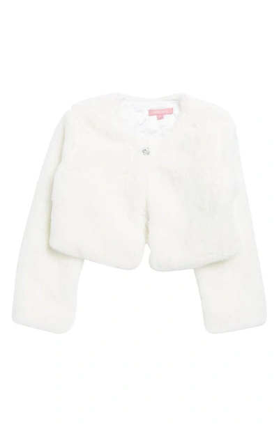 Shop Bcbg Kids' Faux Fur Jacket In White