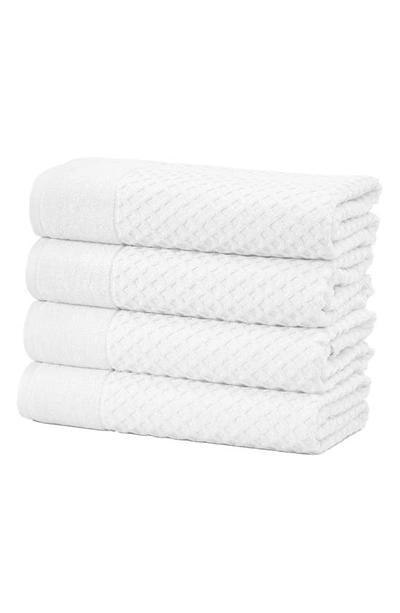 Woven & Weft Diamond Textured 6-pack Cotton Towels In Optic White