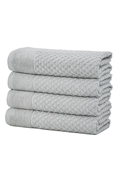 Woven & Weft Diamond Textured 6-pack Cotton Towels In Light Grey