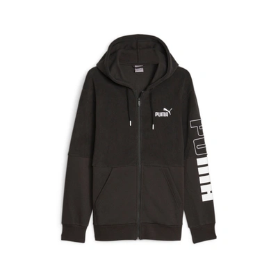 Shop Puma Men's Power Full-zip Hoodie In Black