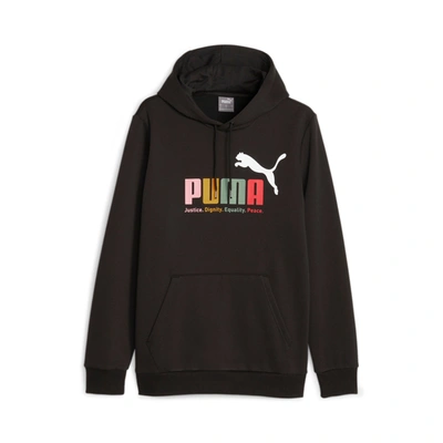 Shop Puma Men's Ess+ Multicolor Hoodie In Black