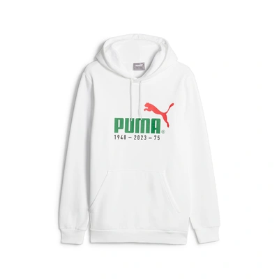 Shop Puma Men's No.1 Logo 75th Year Anniversary Celebration Hoodie In White