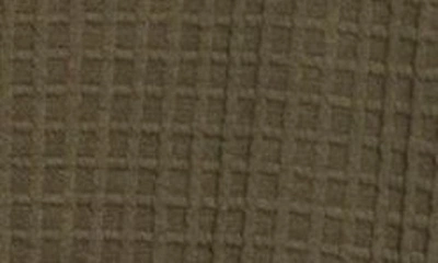 Max Studio Waffle Knit Long Sleeve Pullover In Army