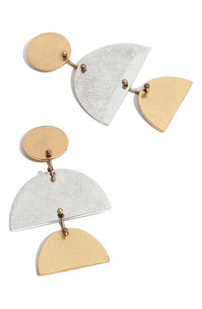 Shop Madewell Sculpture Statement Earrings In Mixed Metal
