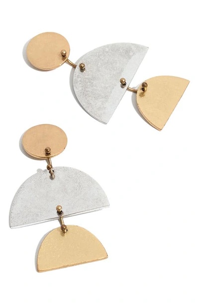 Madewell Sculpture Statement Earrings In Mixed Metal