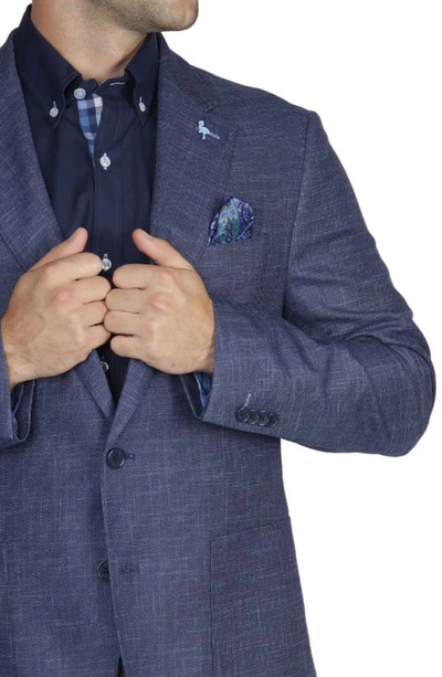 Shop Tailorbyrd Two-tone Textured Twill Sportcoat In Denim Blue