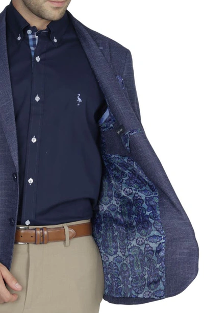 Shop Tailorbyrd Two-tone Textured Twill Sportcoat In Denim Blue