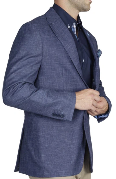 Shop Tailorbyrd Two-tone Textured Twill Sportcoat In Denim Blue
