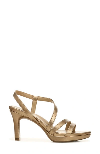 Naturalizer Brenta Womens Slip On Strappy Sandals In Bronze Pearl