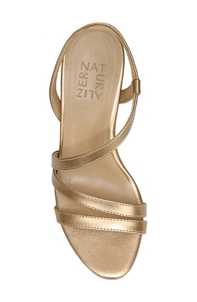 Naturalizer Brenta Womens Slip On Strappy Sandals In Bronze Pearl