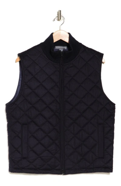 Stewart Of Scotland Amicale Diamond Quilt Wool & Cashmere Vest In Navy