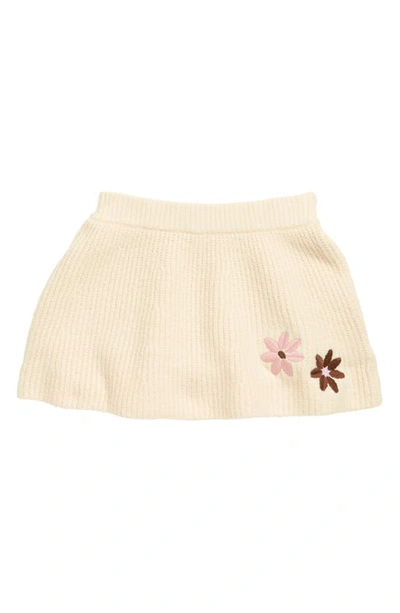 Shop Design History Kids' Embroidered Flower Skirt In Winter Wheat