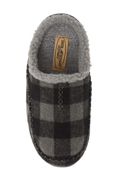 Deer Stags Men's Nordic Deer Stag Faux-shearling Slipperooz Slippers In Grey / Black