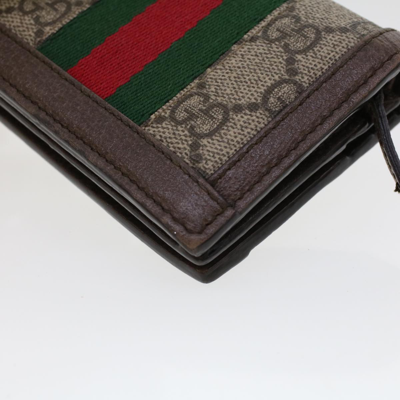Gucci Beige & Purple Fabric & Leather Wallet