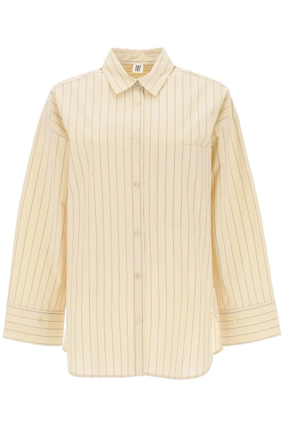 Shop By Malene Birger Derries Striped Oxford Shirt In Beige