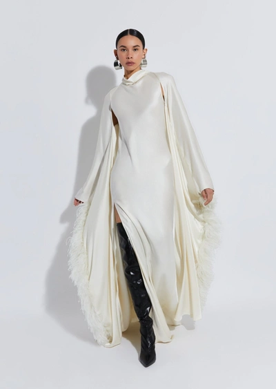 Lapointe Satin Feather Caftan In L