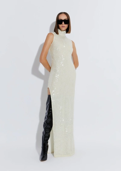 Shop Lapointe Sequin High Neck Sleeveless Gown In 6