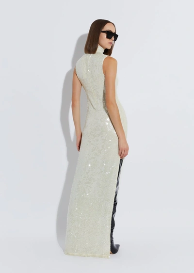 Shop Lapointe Sequin High Neck Sleeveless Gown In 6