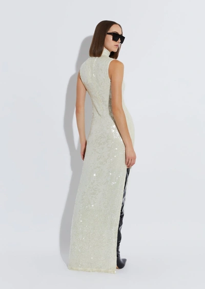 Lapointe Sequin Viscose High Neck Sleeveless Gown In 6
