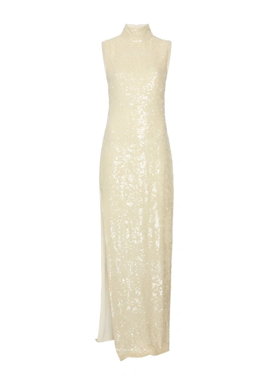 Shop Lapointe Sequin High Neck Sleeveless Gown In 6