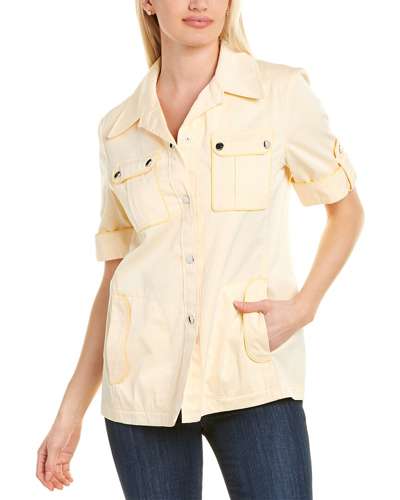 Shop Tory Burch Cotton Twill Safari Shirt In Yellow