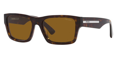 Shop Prada Brown Rectangular Mens Sunglasses Pr 25zs 2au0b0 53 In Brown / Tortoise