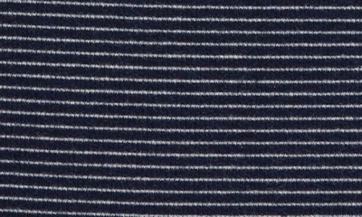 Shop Nordstrom Kids' Rib Shoulder Ruffle Long Sleeve T-shirt In Navy Peacoat Jesse Stripe