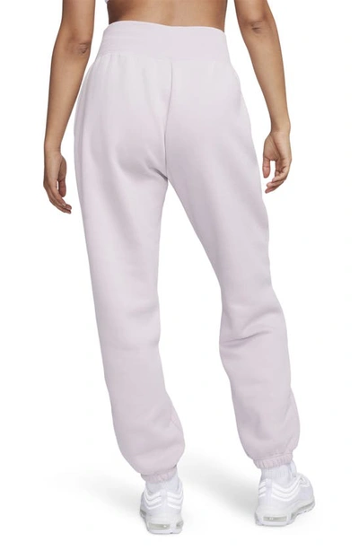 Shop Nike Sportswear Phoenix High Waist Fleece Sweatpants In Platinum Violet/ Sail