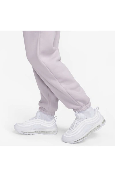 Shop Nike Sportswear Phoenix High Waist Fleece Sweatpants In Platinum Violet/ Sail