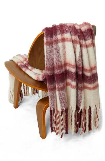 Shop Upwest Fireside Fleece Throw Blanket In Henna Plaid