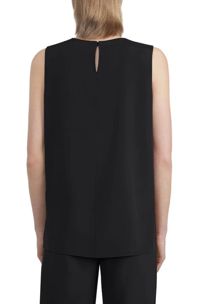 Shop Lafayette 148 Adela Sleeveless Stretch Silk Blouse In Black