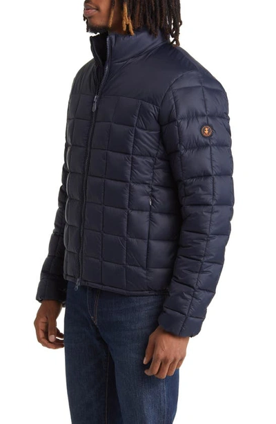 Shop Save The Duck Stalis Quilted Packable Water Resistant Recycled Nylon Puffer Jacket In Blue Black