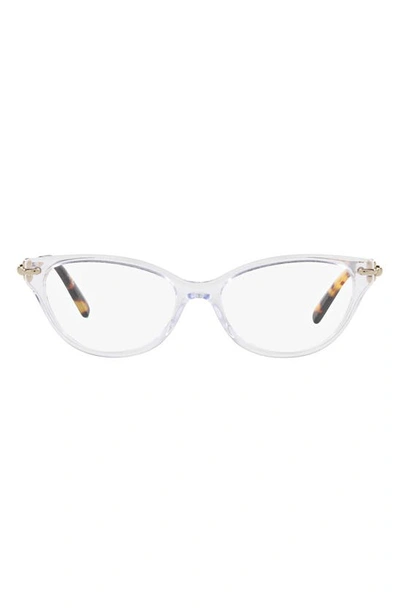 Shop Tiffany & Co 54mm Cat Eye Optical Glasses In Crystal