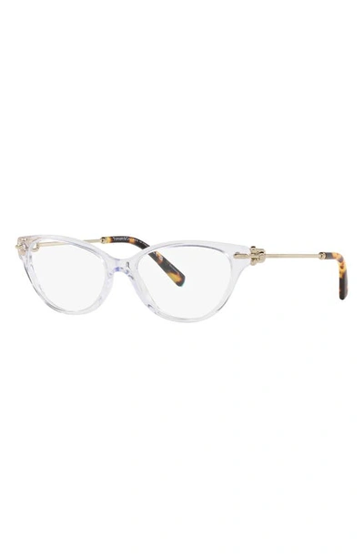 Shop Tiffany & Co 54mm Cat Eye Optical Glasses In Crystal