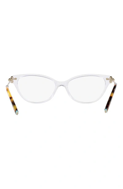 Shop Tiffany & Co 54mm Cat Eye Optical Glasses In Crystal