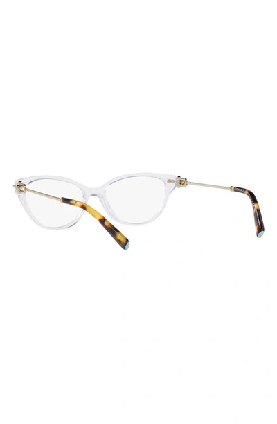 Shop Tiffany & Co 54mm Cat Eye Optical Glasses In Crystal