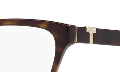 Shop Tiffany & Co 52mm Rectangular Optical Glasses In Havana