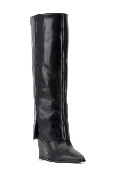 Shop Vince Camuto Tibani Foldover Shaft Knee High Boot In Black