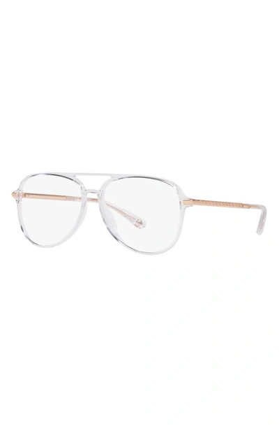 Shop Michael Kors Ladue 56mm Pilot Optical Glasses In Clear