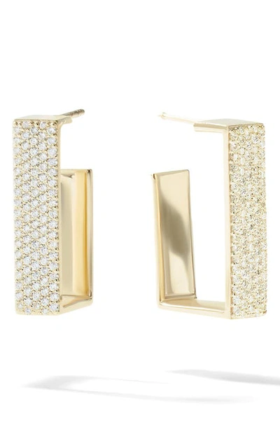 Shop Lana Vanity Geometric Diamond Hoop Earrings In Yellow Gold