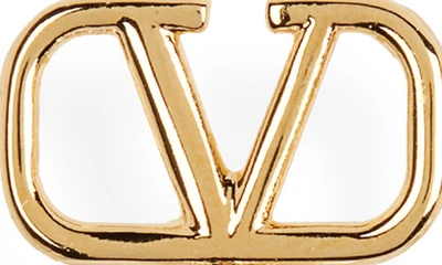 Shop Valentino Vlogo Imitation Swarovski Pearl Drop Earrings In 0o3 Oro 18/ Cream