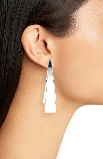 Shop Nordstrom Angled Bar Earrings In Rhodium