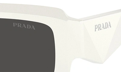 Shop Prada 55mm Irregular Sunglasses In Bone