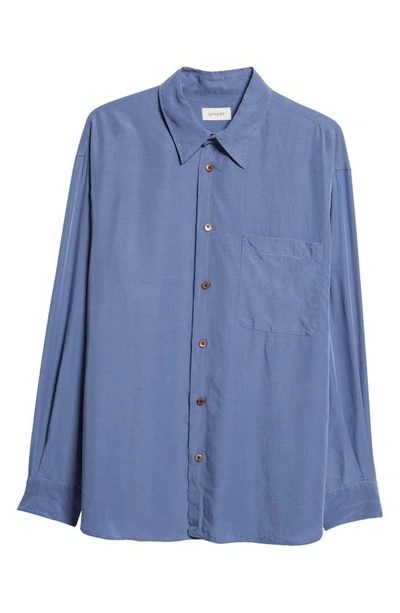 Shop Lemaire Relaxed Fit Button-up Shirt In Bice Blue Bl733