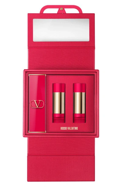 Shop Valentino Rosso  3-piece Refillable Lipstick Set