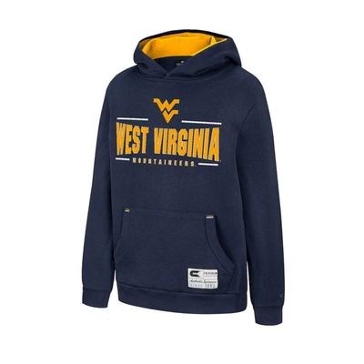 Shop Colosseum Youth  Navy West Virginia Mountaineers Lead Guitarists Pullover Hoodie