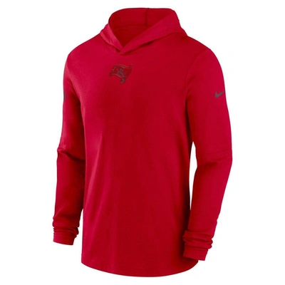 Shop Nike Red Tampa Bay Buccaneers Sideline Performance Long Sleeve Hoodie T-shirt