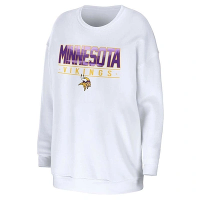 Shop Wear By Erin Andrews White Minnesota Vikings Domestic Pullover Sweatshirt