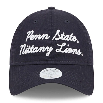 Shop New Era Navy Penn State Nittany Lions Script 9twenty Adjustable Hat