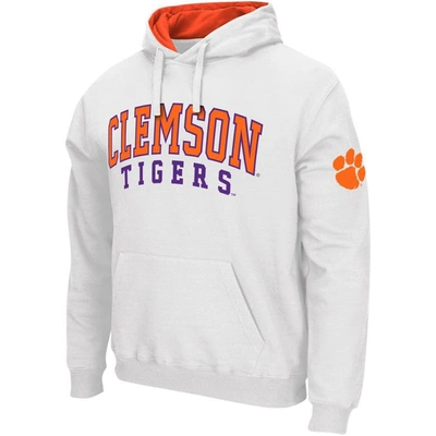 Shop Colosseum White Clemson Tigers Double Arch Pullover Hoodie